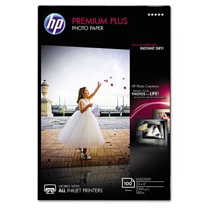 Premium Plus Photo Paper, 11.5 mil, 4 x 6, Glossy White, 100/Pack1