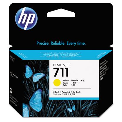 HP 711, (CZ136A) 3-Pack Yellow Original Ink Cartridges1