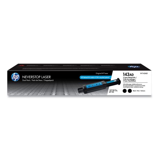 HP 143A, (W1143A-D) 2-Pack Black Original LaserJet Toner Cartridges1