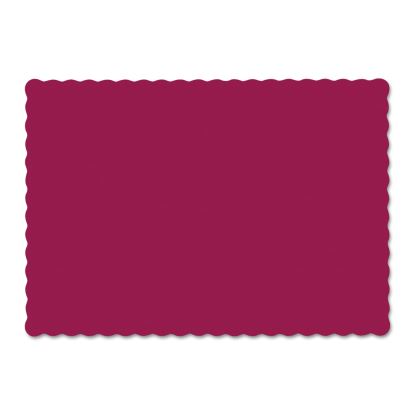 Solid Color Scalloped Edge Placemats, 9.5 x 13.5, Burgundy, 1,000/Carton1