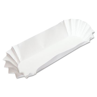 Fluted Hot Dog Trays, 6 x 2 x 2, White, 500/Sleeve, 6 Sleeves/Carton1