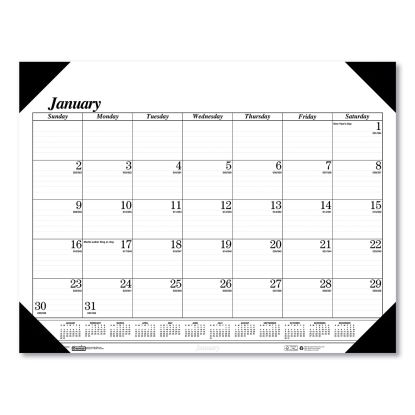 Recycled One-Color Dated Monthly Desk Pad Calendar, 18.5 x 13, White Sheets, Black Binding/Corners,12-Month (Jan-Dec): 20221