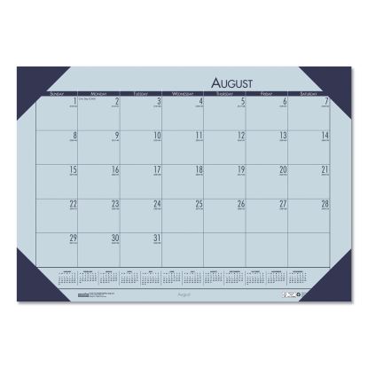 EcoTones Recycled Academic Desk Pad Calendar, 18.5 x 13, Orchid Sheets, Cordovan Corners, 12-Month (Aug-July): 2022-20231
