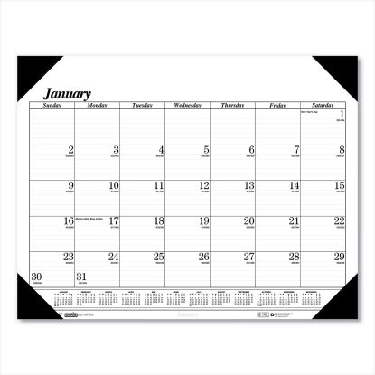 Recycled One-Color Refillable Monthly Desk Pad Calendar, 22 x 17, White Sheets, Black Binding/Corners,12-Month(Jan-Dec): 20231