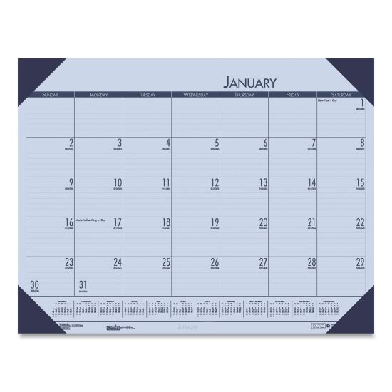 EcoTones Recycled Monthly Desk Pad Calendar, 22 x 17, Sunset Orchid Sheets, Cordovan Corners, 12-Month (Jan to Dec): 20231