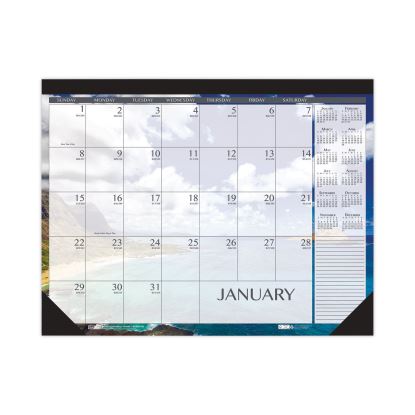 Recycled Earthscapes Desk Pad Calendar, Seascapes Photography, 22 x 17, Black Binding/Corners,12-Month (Jan to Dec): 20221