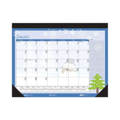 Recycled Desk Pad Calendar, Earthscapes Seasonal Artwork, 22 x 17, Black Binding/Corners,12-Month (Jan to Dec): 20221