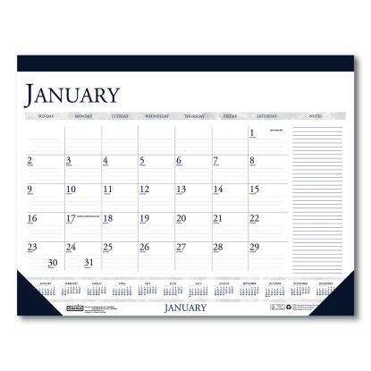 Recycled Two-Color Monthly Desk Pad Calendar with Notes Section, 22 x 17, Blue Binding/Corners, 12-Month (Jan-Dec): 20221