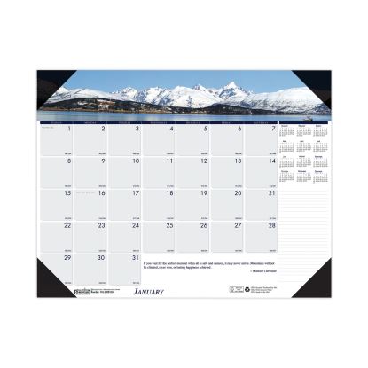 Earthscapes Recycled Monthly Desk Pad Calendar, Mountains of the World Photos, 22 x 17, Black Corners,12-Month(Jan-Dec): 20231