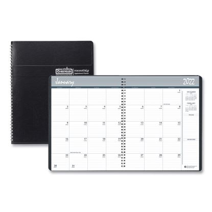 14-Month Recycled Ruled Monthly Planner, 11 x 8.5, Black Cover, 14-Month (Dec to Jan): 2022 to 20241