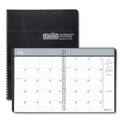 14-Month Recycled Ruled Monthly Planner, 11 x 8.5, Black Cover, 14-Month (July to Aug): 2022 to 20231