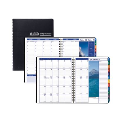 Earthscapes Recycled Weekly/Monthly Appointment Book, Landscape Photos, 11 x 8.5, Black Soft Cover, 12-Month (Jan-Dec): 20231