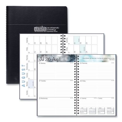 Recycled Academic Weekly/Monthly Appointment Planner, 8 x 5, Black Cover, 13-Month (Aug to Aug): 2022 to 20231