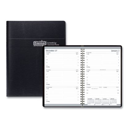 Recycled Weekly Appointment Book, 8 x 5, Black Cover, 12-Month (Jan to Dec): 20231
