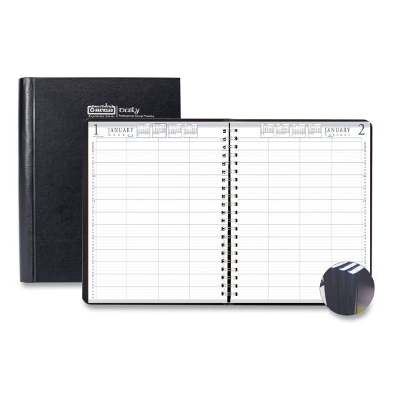 Executive Series Four-Person Group Practice Daily Appointment Book, 11 x 8.5, Black Hard Cover, 12-Month (Jan to Dec): 20231