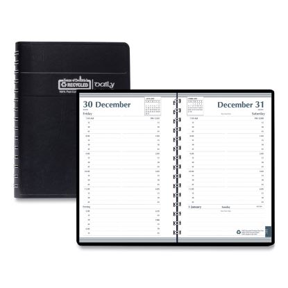 Memo Size Daily Appointment Book with 15-Minute Schedule, 8 x 5, Black Cover, 12-Month (Jan to Dec): 20231