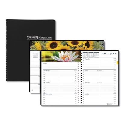 Earthscapes Recycled Weekly/Monthly Planner, Gardens of the World Photography, 10 x 7, Black Cover, 12-Month (Jan-Dec): 20231