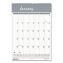 Bar Harbor Recycled Wirebound Monthly Wall Calendar, 22 x 31.25, White/Blue/Gray Sheets, 12-Month (Jan-Dec): 20221