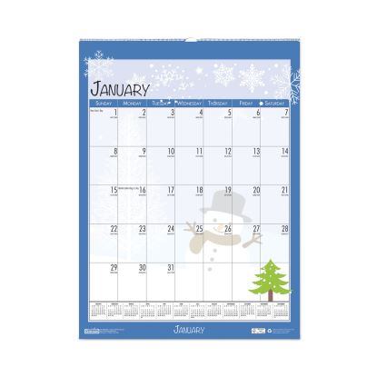 Recycled Seasonal Wall Calendar, Earthscapes Illustrated Seasons Artwork, 12 x 16.5, 12-Month (Jan to Dec): 20231