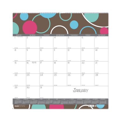 Recycled Bubbleluxe Wall Calendar, Bubbleluxe Artwork, 12 x 12, White/Multicolor Sheets, 12-Month (Jan to Dec): 20231