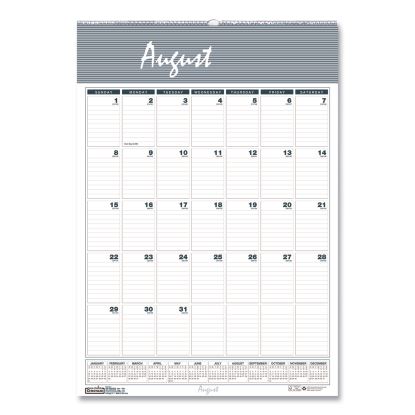 Bar Harbor Recycled Wirebound Monthly Wall Calendar, 12 x 17, White/Blue/Gray Sheets, 12-Month (Aug-July): 2022-20231