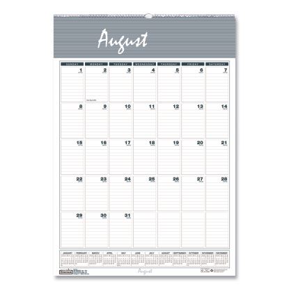Bar Harbor Recycled Wirebound Monthly Wall Calendar, 15.5 x 22, White/Blue/Gray Sheets, 12-Month (Aug-July): 2021-20221