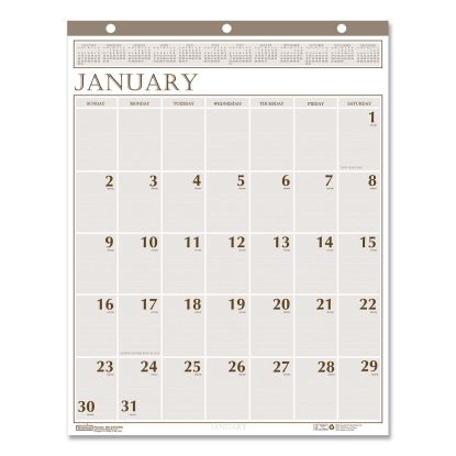 Large Print Recycled Monthly Wall Calendar, 20 x 26, Beige Sheets, 12-Month (Jan to Dec): 20221
