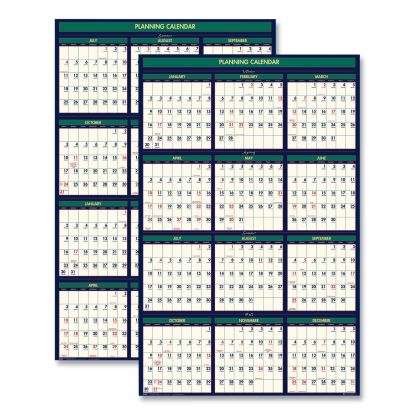 Four Season Erasable Business/Academic Recycled Wall Calendar, 24 x 37, 12-Month(July-June):2022-2023, 12-Month(Jan-Dec):20231