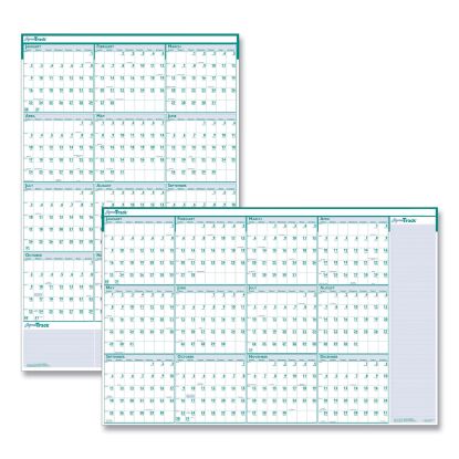 Express Track Recycled Reversible/Erasable Yearly Wall Calendar, 24 x 37, White/Teal Sheets, 12-Month (Jan to Dec): 20221