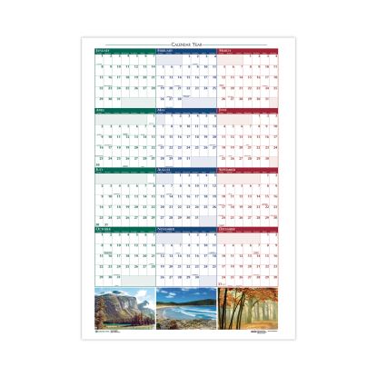 Earthscapes Recycled Reversible/Erasable Yearly Wall Calendar, Nature Photos, 24 x 37, White Sheets, 12-Month (Jan-Dec): 20231