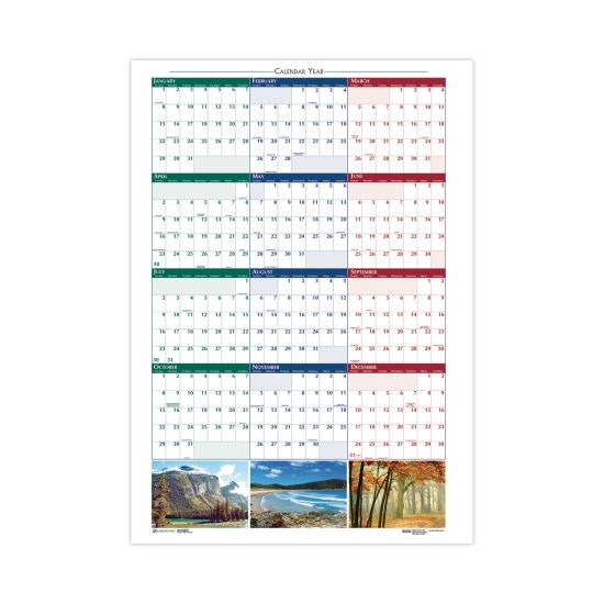 Earthscapes Recycled Reversible/Erasable Yearly Wall Calendar, Nature Photos, 24 x 37, White Sheets, 12-Month (Jan-Dec): 20231