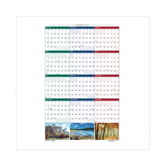Earthscapes Recycled Reversible/Erasable Yearly Wall Calendar, Nature Photos, 32 x 48, White Sheets, 12-Month (Jan-Dec): 20221