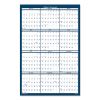 Recycled Poster Style Reversible/Erasable Yearly Wall Calendar, 24 x 37, White/Blue/Gray Sheets, 12-Month (Jan to Dec): 20222