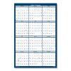 Recycled Poster Style Reversible/Erasable Yearly Wall Calendar, 66 x 33, White/Blue/Gray Sheets, 12-Month (Jan to Dec): 20222