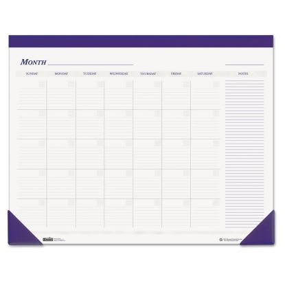 Recycled Nondated Desk Pad Calendar, 22 x 17, White/Blue Sheets, Blue Binding, Blue Corners, 12-Month (Jan to Dec): Undated1