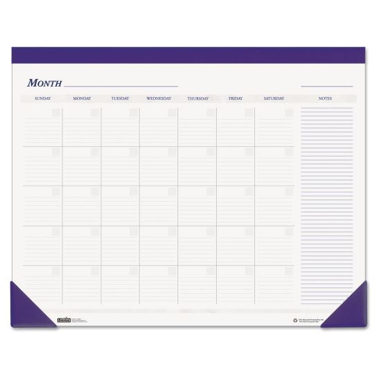 Recycled Nondated Desk Pad Calendar, 22 x 17, White/Blue Sheets, Blue Binding, Blue Corners, 12-Month (Jan to Dec): Undated1