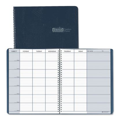 Recycled Teacher's Planner, Weekly, Two-Page Spread (Seven Classes), 11 x 8.5, Blue Cover1
