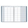 Recycled Teacher's Planner, Weekly, Two-Page Spread (Seven Classes), 11 x 8.5, Blue Cover2
