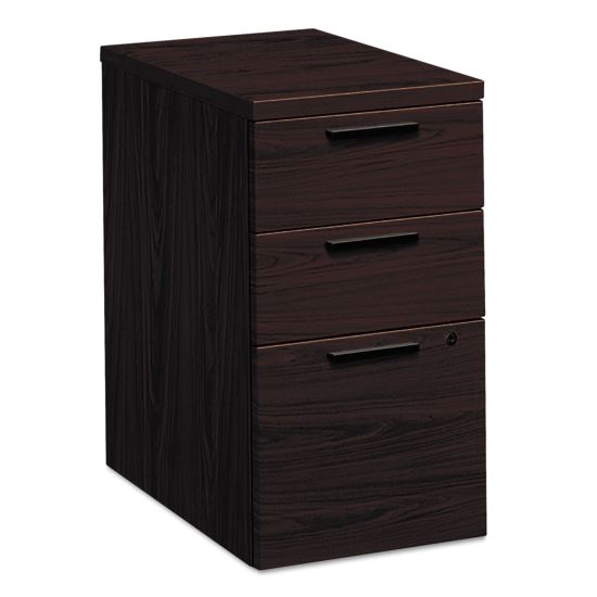 10500 Series Mobile Pedestal File, Left or Right, 3-Drawers: Box/Box/File, Legal/Letter, Mahogany, 15.75" x 22.75" x 28"1