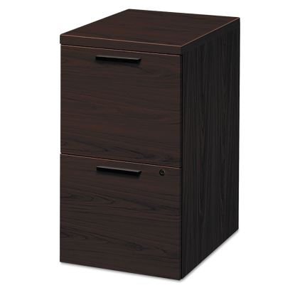 10500 Series Mobile Pedestal File, Left or Right, 2 Legal/Letter-Size File Drawers, Mahogany, 15.75" x 22.75" x 28"1