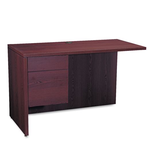 10500 Series L Workstation Return, 3/4 Height Left Ped, 48w x 24d, Mahogany1