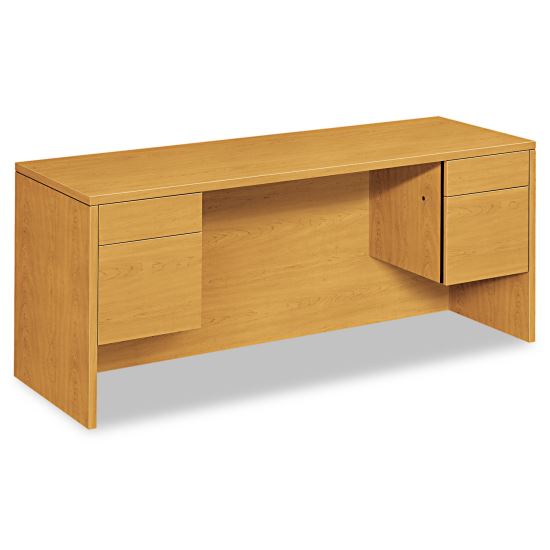 10500 Series Kneespace Credenza With 3/4-Height Pedestals, 72w x 24d, Harvest1