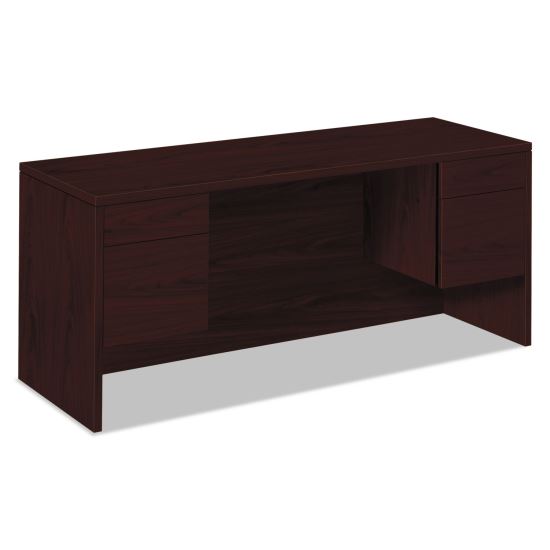 10500 Series Kneespace Credenza With 3/4-Height Pedestals, 60w x 24d, Mahogany1