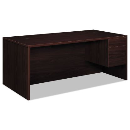 10500 Series "L" Workstation Right Pedestal Desk with 3/4 Height Pedestal, 72" x 36" x 29.5", Mahogany1