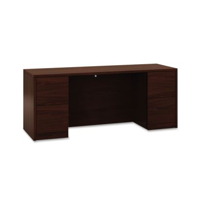 10500 Series Kneespace Credenza With Full-Height Pedestals, 72w x 24d, Mahogany1