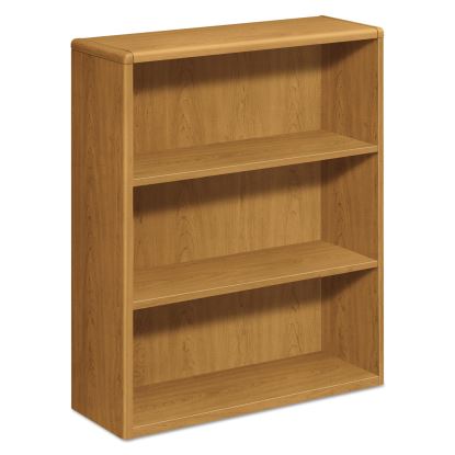 10700 Series Wood Bookcase, Three-Shelf, 36w x 13.13d x 43.38h, Harvest1