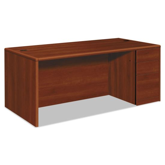 10700 Series Single Pedestal Desk with Full-Height Pedestal on Right, 72" x 36" x 29.5", Cognac1
