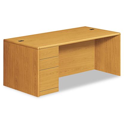 10700 Series Single Pedestal Desk with Full-Height Pedestal on Left, 72" x 36" x 29.5", Harvest1