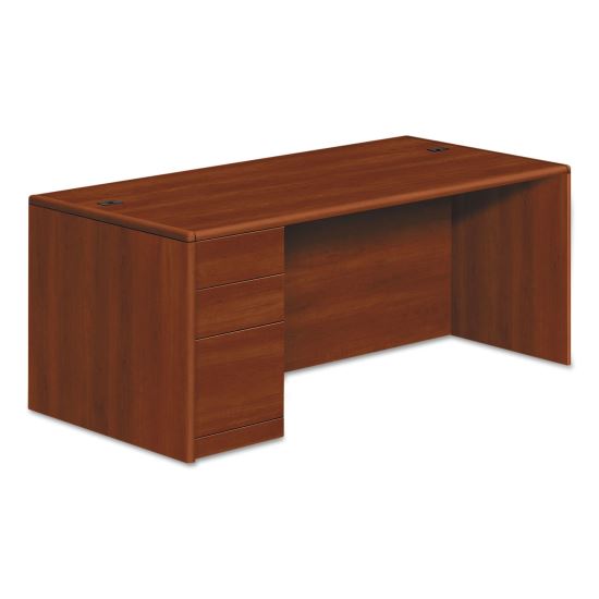10700 Series Single Pedestal Desk with Full-Height Pedestal on Left, 72" x 36" x 29.5", Cognac1