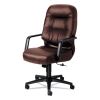 Pillow-Soft 2090 Series Executive High-Back Swivel/Tilt Chair, Supports 300 lb, 16.75" to 21.25" Seat, Burgundy, Black Base1